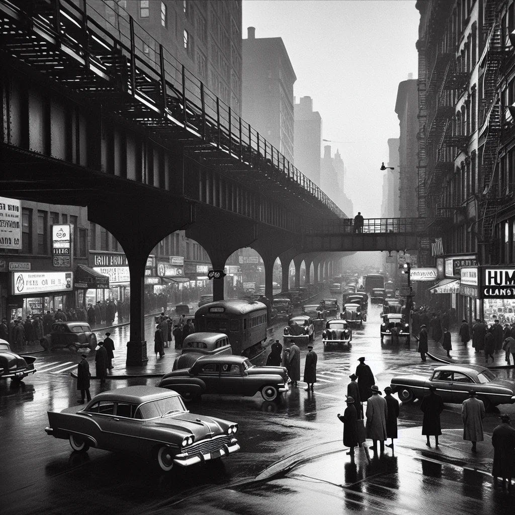 NYC vintage black and white print