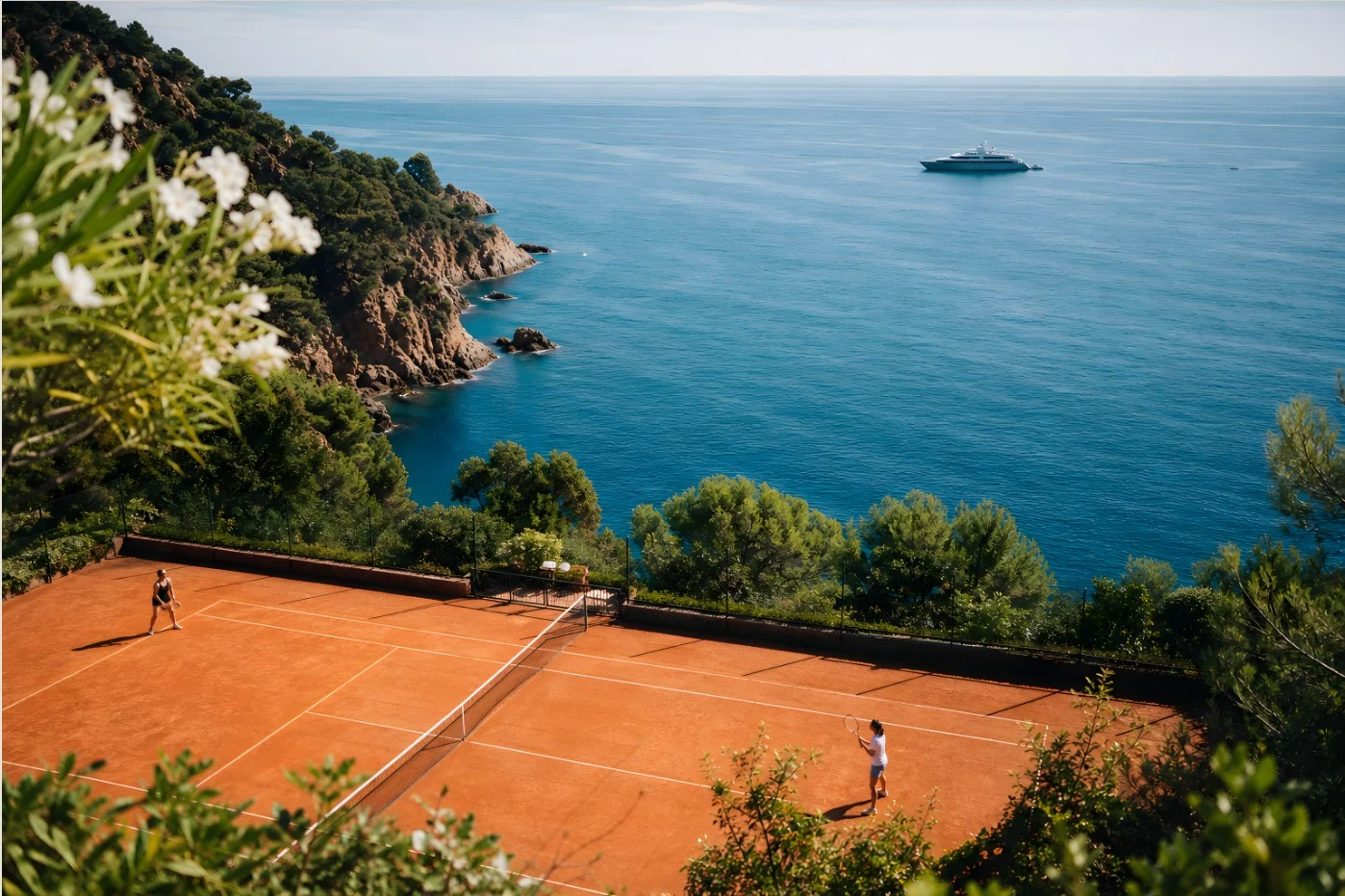 Mediterranean tennis court print
